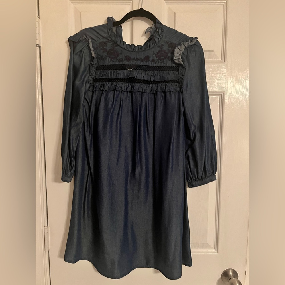 NWT Kate Spade Blue Jean Embroidered Dress